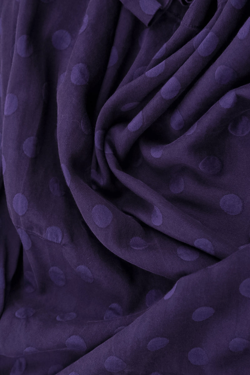 Dotty Royal Purple Balloon Silk Dress 5