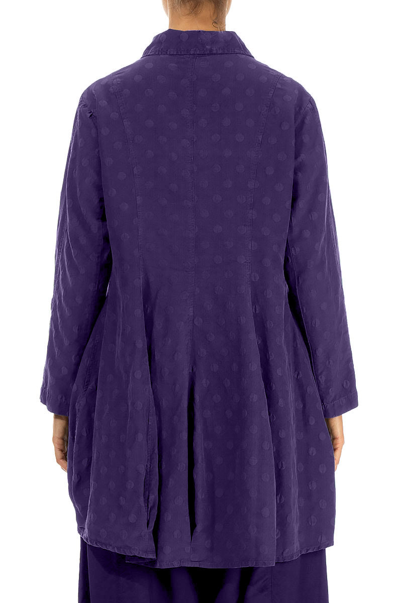 Dotty Royal Purple Balloon Silk Jacket 2