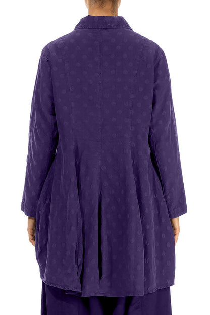 Dotty Royal Purple Balloon Silk Jacket 2