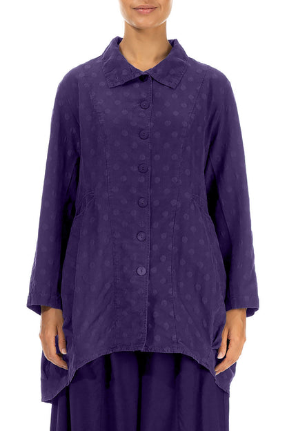 Dotty Royal Purple Balloon Silk Jacket 1