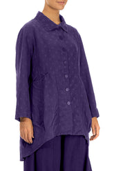 Dotty Royal Purple Balloon Silk Jacket 3