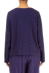 Dotty Royal Purple Silk Blouse 2