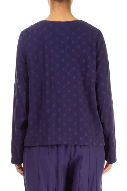 Dotty Royal Purple Silk Blouse 2