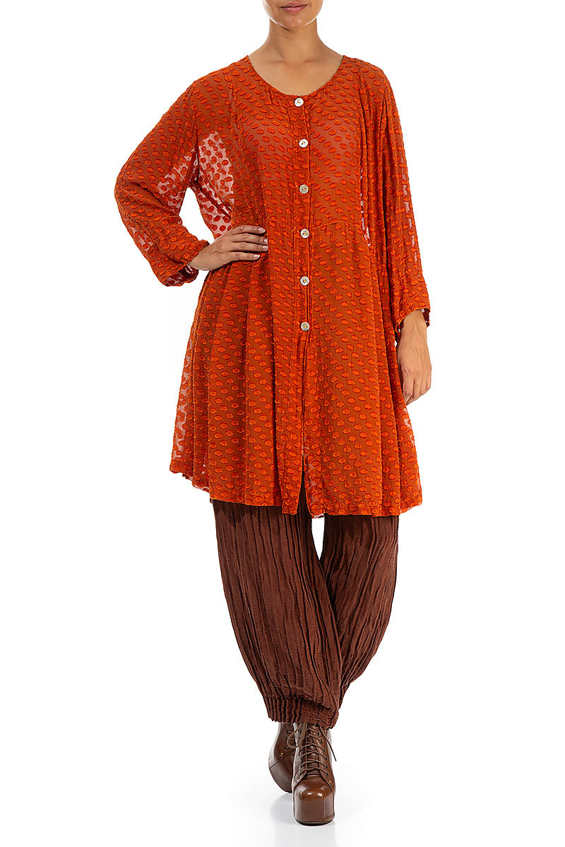 Dotty Saffron Silk Jacket