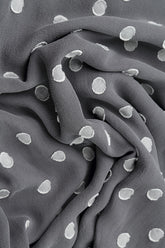 Dotty Grey Silver Silk Scarf 5