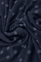 Dotty Slate Blue Silk Scarf 4