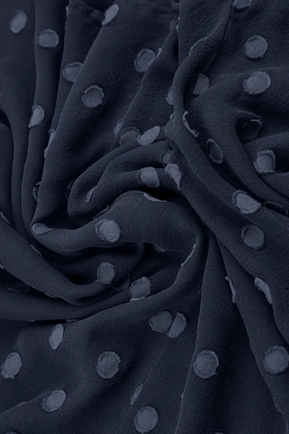 Dotty Slate Blue Silk Scarf 4