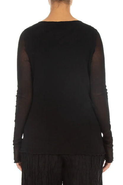 Double Layer Black Mesh Soft Cotton Top
