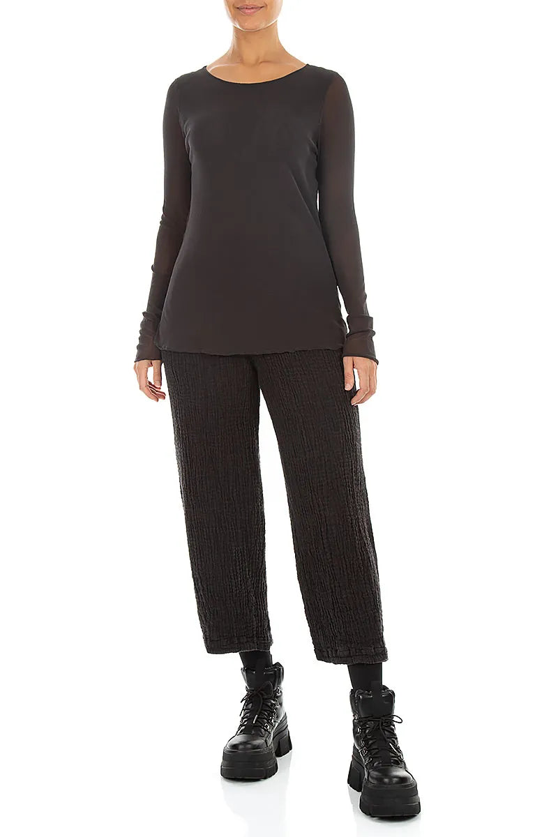 Double Layer Charcoal Mesh Soft Cotton Top 4