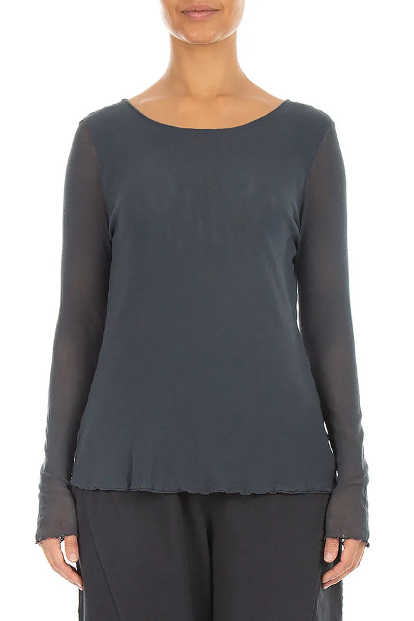 Double Layer Slate Mesh Soft Cotton Top 1