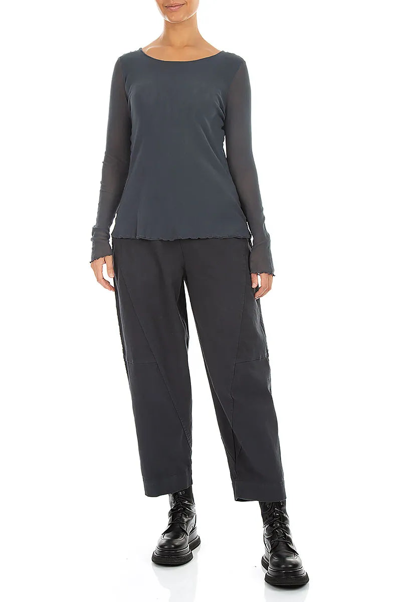 Double Layer Slate Mesh Soft Cotton Top