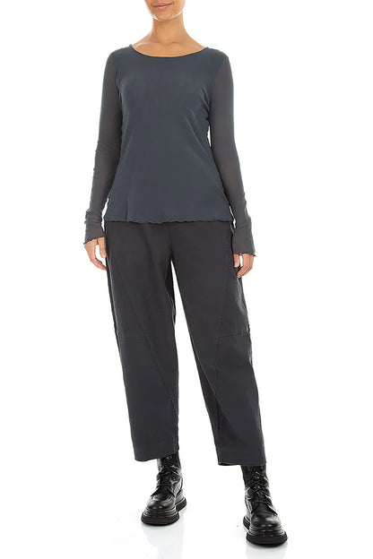 Double Layer Slate Mesh Soft Cotton Top