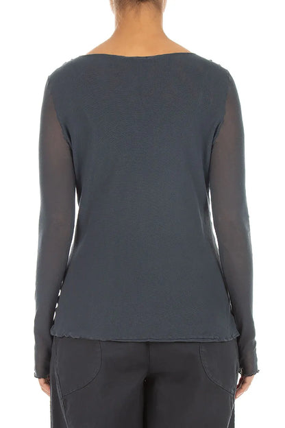 Double Layer Slate Mesh Soft Cotton Top