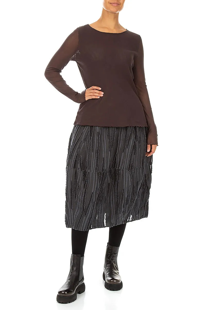 Double Layer Truffle Brown Mesh Soft Cotton Top 5