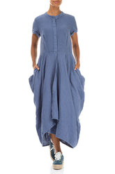 Drape Blue Nova Linen Dress 4