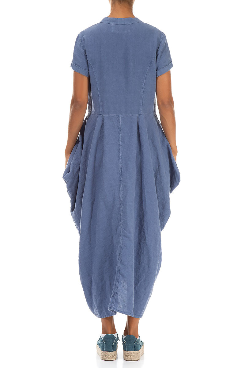 Drape Blue Nova Linen Dress 2
