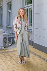 Drape Laurel Green Linen Dress 6