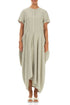Drape Laurel Green Linen Dress 1