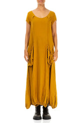 Draped Amber Linen Maxi Dress 1