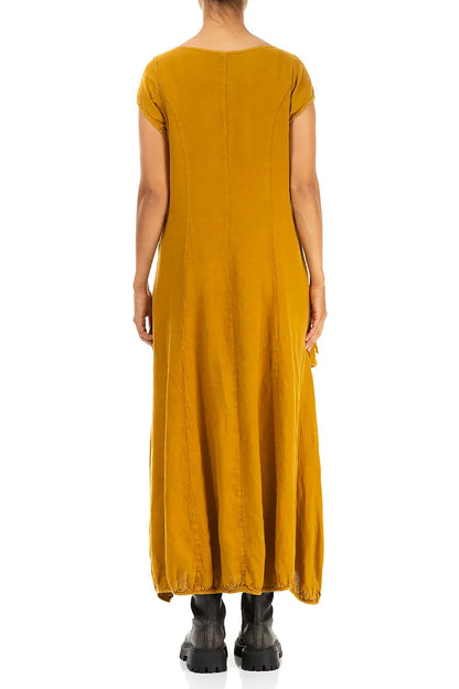 Draped Amber Linen Maxi Dress 2