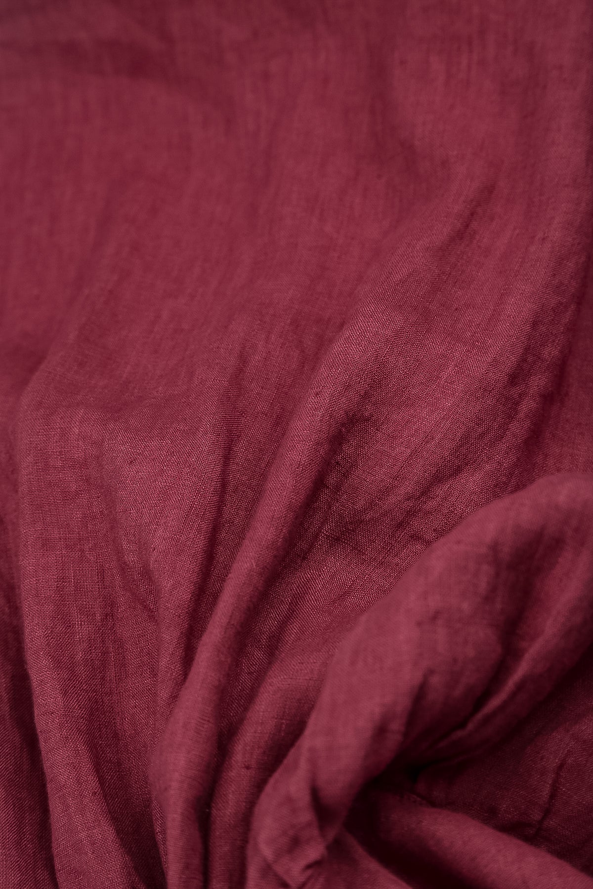 Draped Antique Ruby Linen Skirt