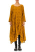 Draped Asymmetric Amber Linen Dress 1