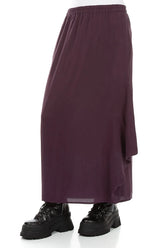 Draped Aubergine Silk Bamboo Skirt 3