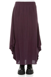Draped Aubergine Silk Bamboo Skirt 1