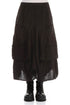 Draped Black Crinkled Silk Skirt 1