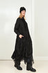 Draped Black Silk Bamboo Tuck Dress 1