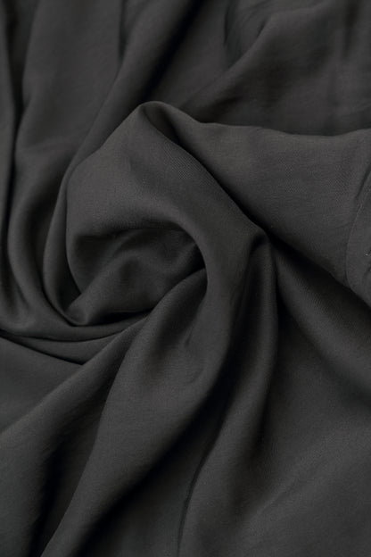 Draped Black Silk Bamboo Tuck Dress 6