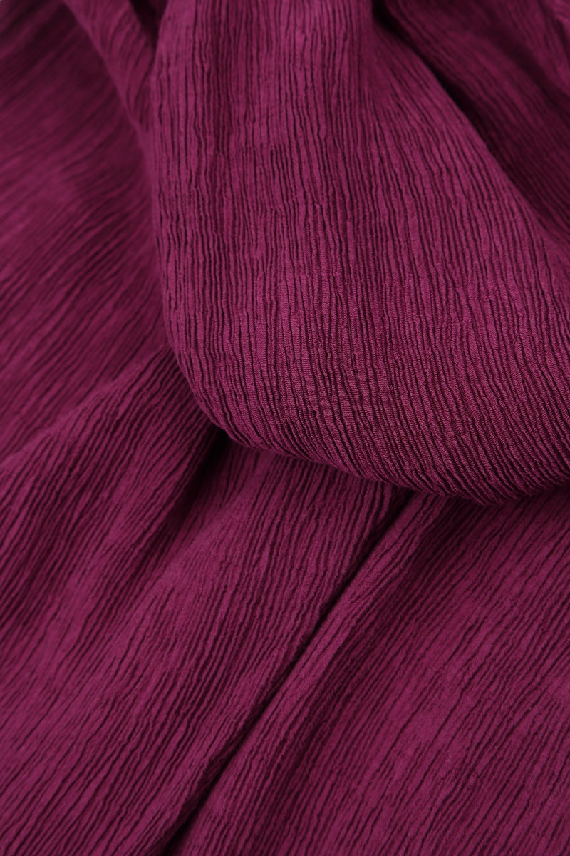 Draped Crinkled Magenta Silk Viscose Dress