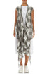 Draped Large Check White Gauze Linen Vest 1