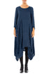 Draped Royal Blue Devoré Feather Silk Dress 1