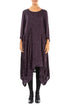 Draped Vintage Violet Devoré Feather Silk Dress 1