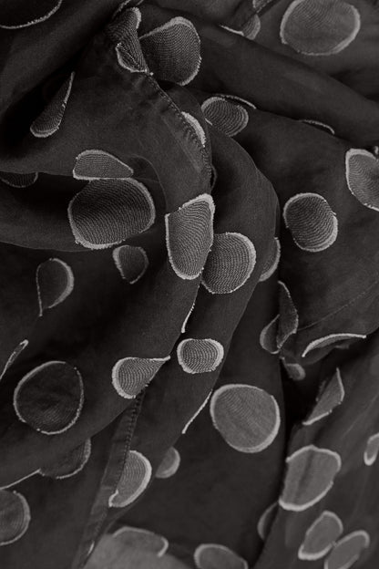 Draped Waist Grey Silver Bubbles Silk Dress 6