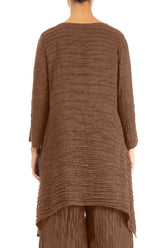Dropped Edge Aged Copper Crinkled Silk Tunic 2