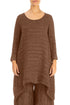 Dropped Edge Aged Copper Crinkled Silk Tunic 1