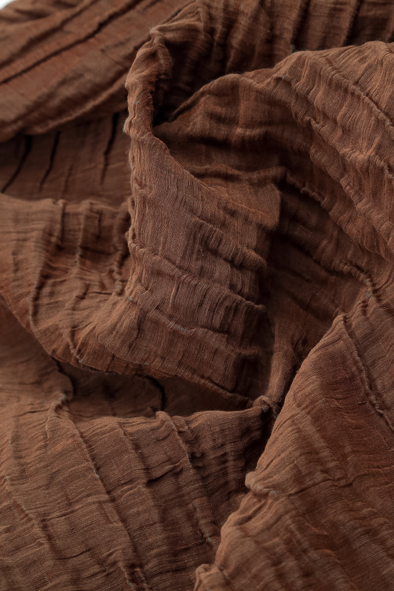 Dropped Edge Aged Copper Crinkled Silk Tunic 5