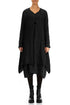 Dropped Edge Crinkled Black Silk Jacket 1