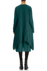 Dropped Edge Crinkled Peacock Silk Jacket 2