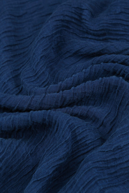 Dropped Edge Crinkled Sapphire Silk Jacket 6