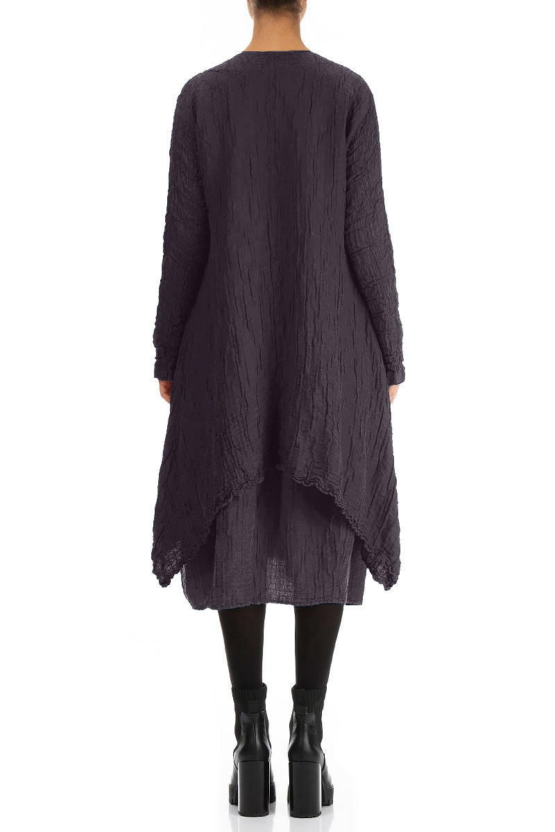 Dropped Edge Crinkled Vintage Violet Silk Jacket 2