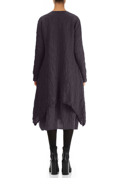 Dropped Edge Crinkled Vintage Violet Silk Jacket 2