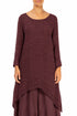 Dropped Edge Maroon Crinkled Silk Tunic 1
