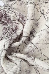 Dropped Edge Off White Marble Crinkled Silk Tunic 5