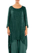Dropped Edge Peacock Devoré Feather Silk Tunic 1