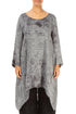 Dropped Edge Silver Marble Crinkled Silk Tunic 1