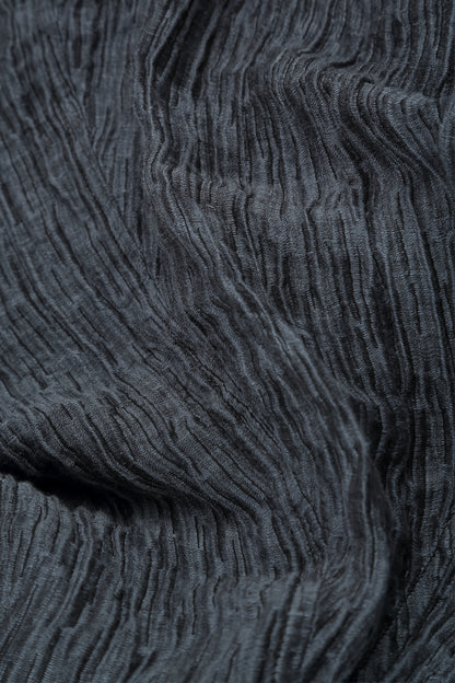 Dropped Edge Slate Crinkled Silk Tunic