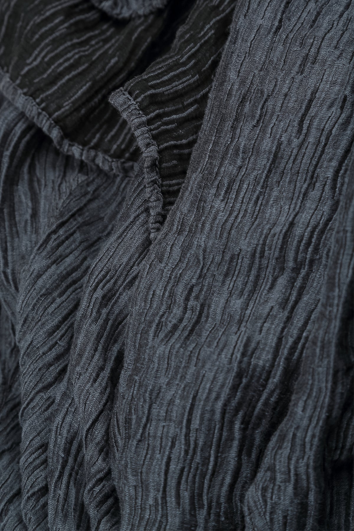 Dropped Edge Slate Crinkled Silk Tunic